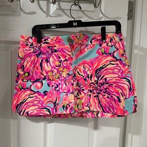 Lilly Pulitzer Pink & Aqua Floral Mini Skort